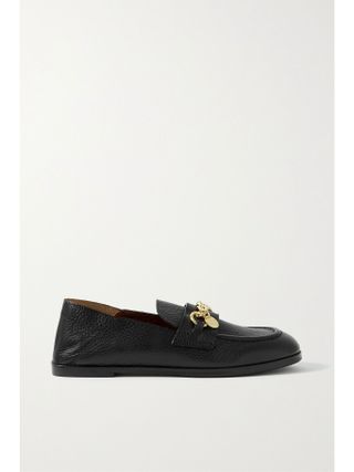 See by Chloé + Aryel Embellished Textured-Leather Collapsible-Heel Loafers