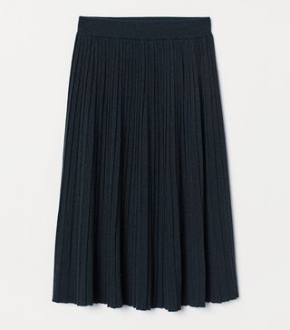 H&M + Glittery Fine-Knit Skirt