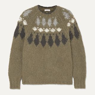 Brunello Cucinelli + Bead-Embellished Intarsia Sweater