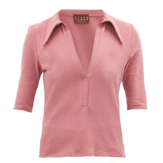 Albus Lumen + Point-Collar Knitted Polo Shirt