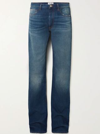 The Attico + Distressed Low-Rise Straight-Leg Jeans