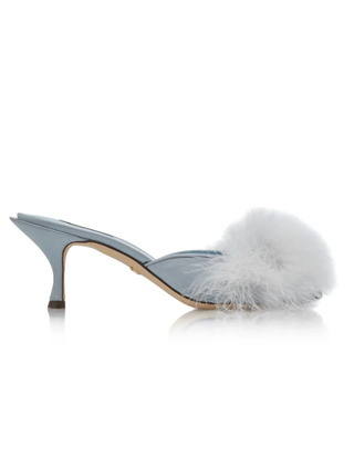 Dolce & Gabbana + Feather-Embellished Satin Mules