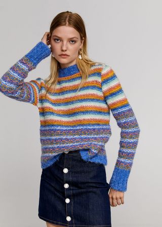 Leandra x Mango + Beads Striped Sweater