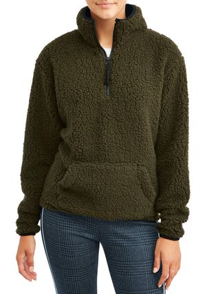 No Boundaries + Quarterzip Sherpa Pullover Sweater