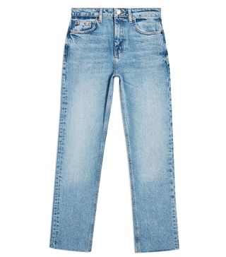 Topshop + Considered Bleach Wash Organic Cotton Straight Jeans