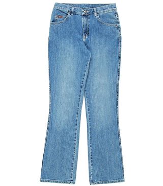 Lee + Vintage Blue high Waisted Straight Leg Jeans