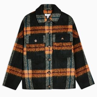 Topshop + Black and Orange Check Jacket