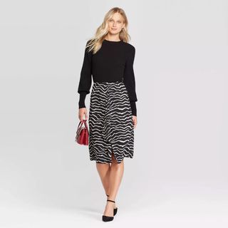 Who What Wear x Target + Soft Ruffle A Line Midi Skirt