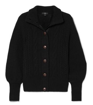 J.Crew + Cable-Knit Wool-Blend Cardigan