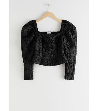 & Other Stories + Square Neck Jacquard Top