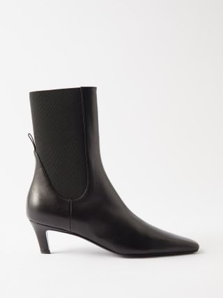 Totême + Mid-Heel Leather Boots