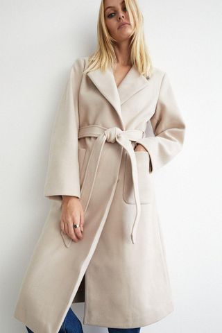 Warehouse + Wrap Front Belted Coat