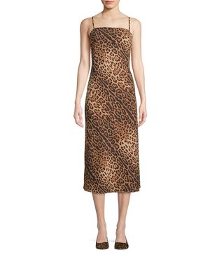 Scoop + Slip Midi Dress Leopard Print
