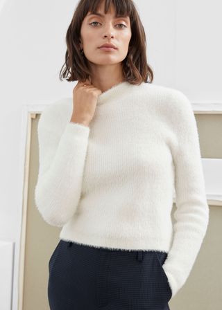 & Other Stories + Fluffy Mock Neck Wool Blend Sweater