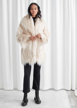 & Other Stories + Oversized Shaggy Faux Fur Coat