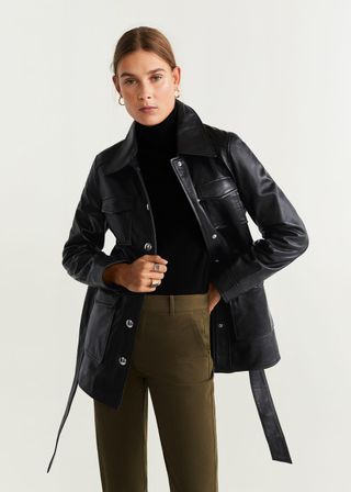 Mango + Leather Trench With Pockets