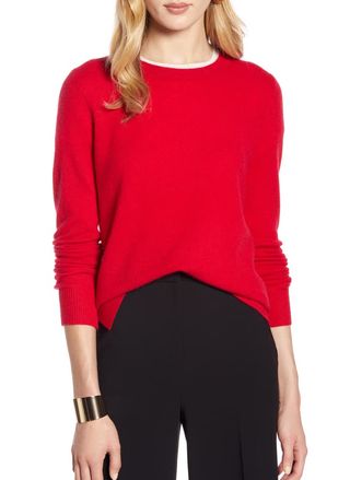 Halogen + Crewneck Cashmere Sweater