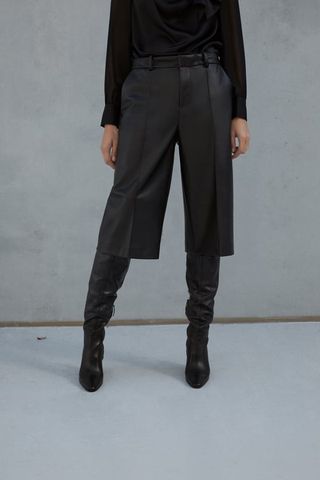 Zara + Faux Leather Shorts