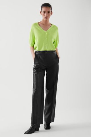 COS + Wide-Leg Leather Trousers