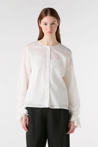Bamford + Flower Sleeve Shirt White
