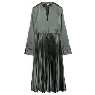 Arket + Pleated Satin Dress