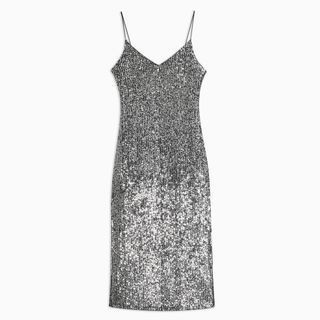 Topshop + Silver Sequin Dress