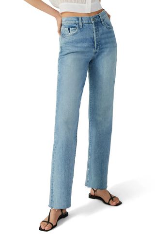 Favorite Daughter + Otto Distressed Raw Hem Nonstretch Boyfriend Jeans