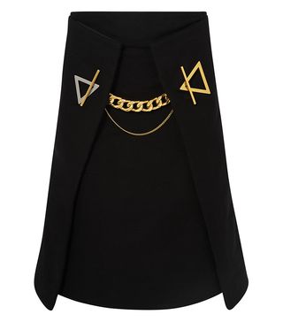 Bottega Veneta + Chain-Embellished Cashmere-Gabardine Skirt