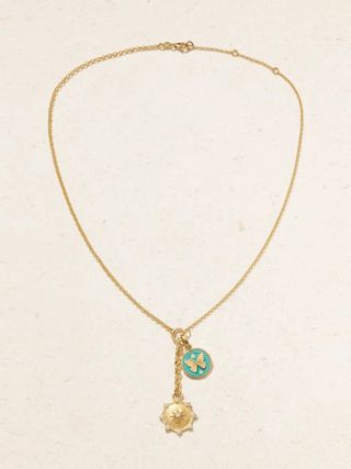 Foundrae + Spark-Love and Reverie 18-Karat Gold, Enamel and Diamond Necklace