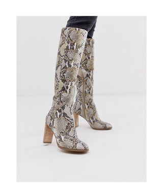 ASOS + Clover Premium Leather Knee High Boots