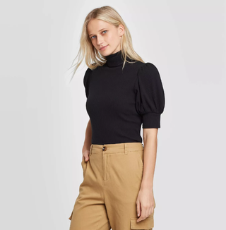 Who What Wear x Target + Puff Elbow Sleeve Turtleneck T-Shirt