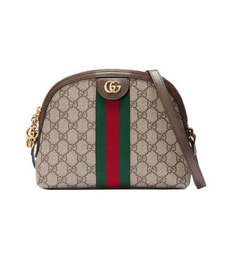 Gucci + Ophidia GG Web Shoulder Small Beige