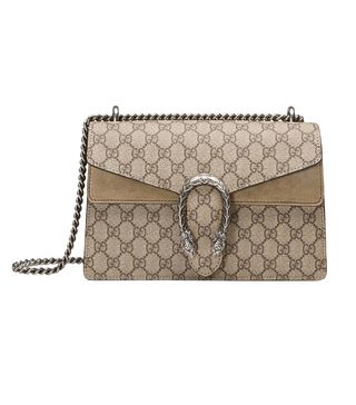 Gucci + Dionysus Shoulder Bag GG Supreme Small Taupe