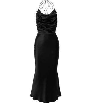Matériel + Open-Back Silk-Satin Midi Dress