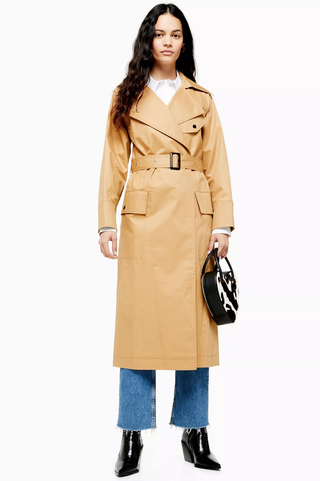 Topshop + Belted Camel Trench Coat