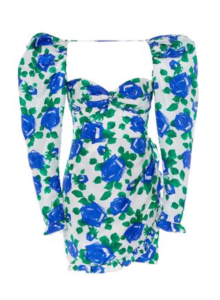 Alessandra Rich + Floral-Print Silk-Taffeta Mini Dress