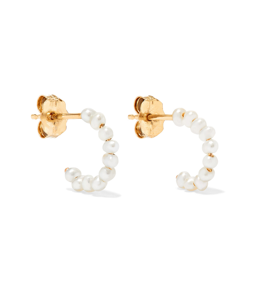 Catbird + Pearl Hoop Earrings