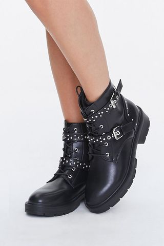 F21 + Studded Strap Ankle Boots
