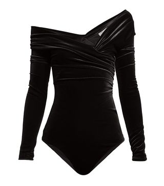 Alexandre Vauthier + Off-the-Shoulder Velvet Bodysuit