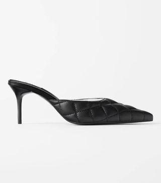 Zara + Quilted Stiletto Heel Mules