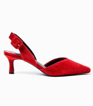 Marks & Spencer + Velvet Slingback Kitten Heel Court Shoes