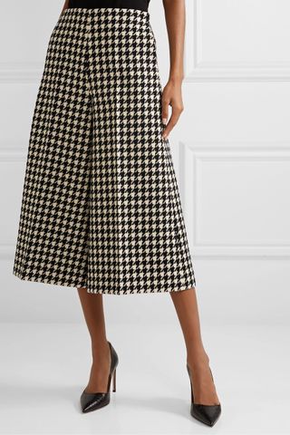 Gucci + Houndstooth Wool and Cotton Blend Culottes