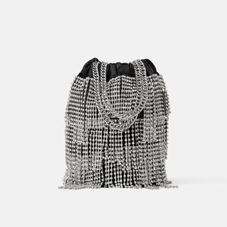 Zara + Jeweled Bucket Bag