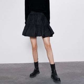 Zara + Taffeta Mini Skirt