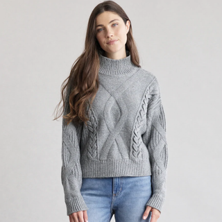 Elizabeth and James + Cable-Knit Turtleneck Sweater