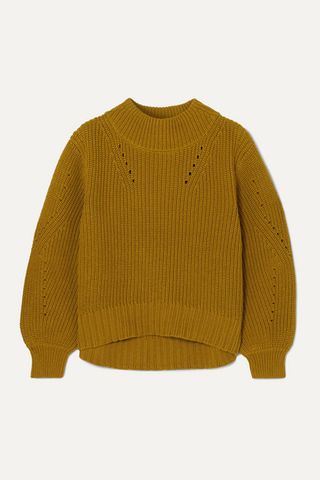 J.Crew + Pointelle-trimmed ribbed cotton sweater