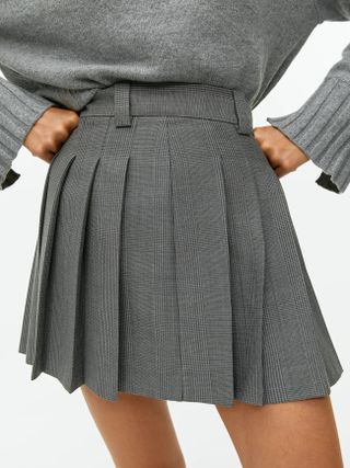 Arket + Pleated Wool-Blend Mini Skirt