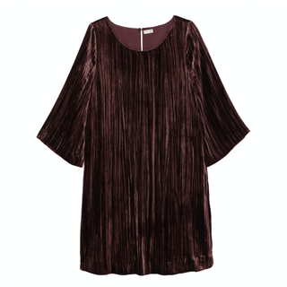 Garnet Hill + Bell-Sleeve Velvet Dress
