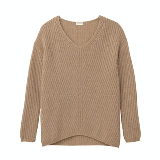 Garnet Hill + Cashmere Chunky-Rib Pullover