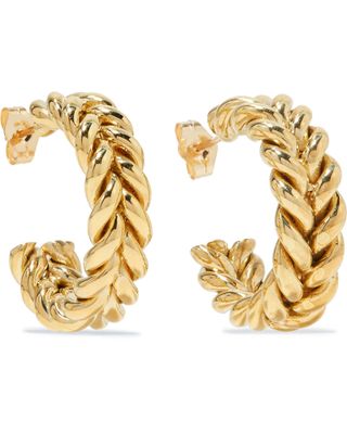 Laura Lombardi + + Net Sustain Grana Gold-Tone Hoop Earrings